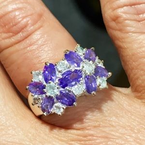 NEW 925 SILVER PURPLE GEMS